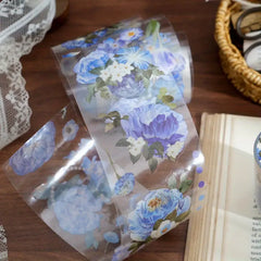 1pcs (Random colour) Floral Washi Tape - Elegant Plant & Flower Designs, Waterproof PET Adhesive for Scrapbooking, Phone Cases & Albums - Perfect Stationery Gift for Friends, Crafting, Decorative