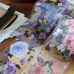 1pcs (Random colour) Floral Washi Tape - Elegant Plant & Flower Designs, Waterproof PET Adhesive for Scrapbooking, Phone Cases & Albums - Perfect Stationery Gift for Friends, Crafting, Decorative