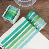 Waterproof Glitter Washi Tape Set, 5pcs