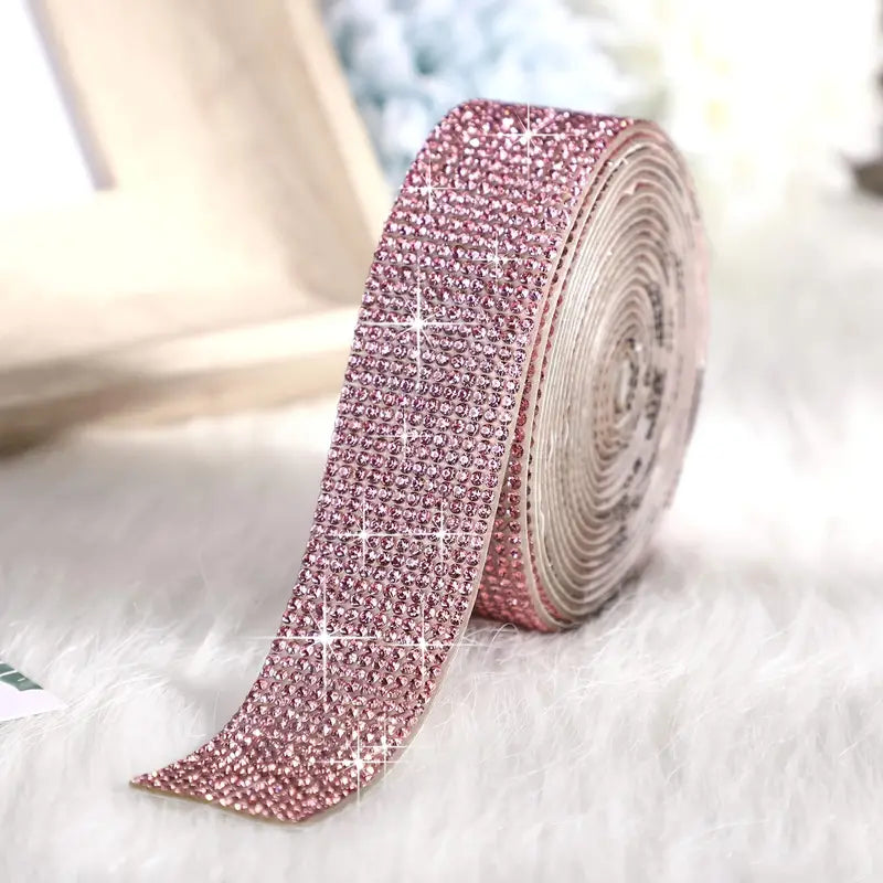 Rhinestone Ribbon Roll - Perfect for DIY Crafts, Phone & Car Decorations, Jewelry Crafting, and Holiday Embellishments