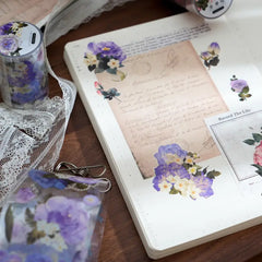 Floral Washi Tape - Elegant Plant & Flower Designs, Waterproof PET Adhesive for Scrapbooking, Phone Cases & Albums - Perfect Stationery Gift for Friends, Crafting, Decorative
