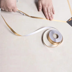 Beautiful Seam Sticker In Golden Used For Decorating Ceramic Tile Patterns On Floors And Walls, As Well As Ceiling Edges.